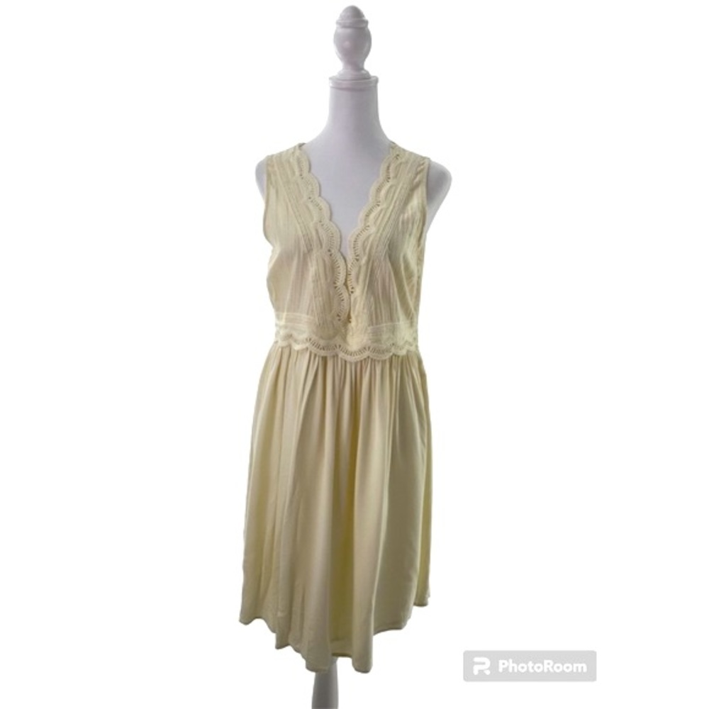 Mystree Lace Trim Deep V Dress